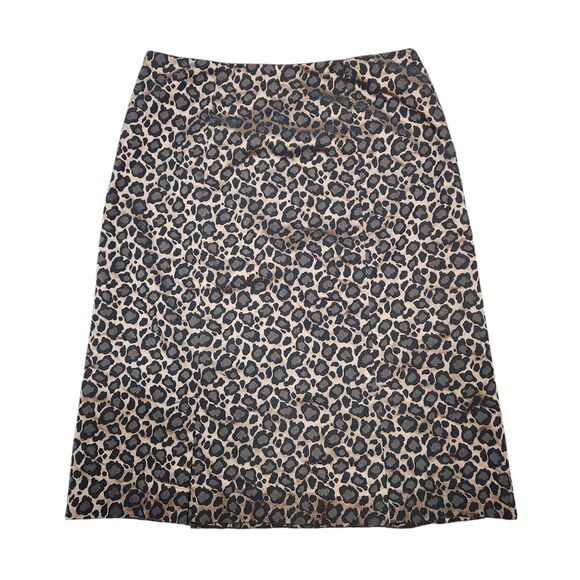 Vintage Y2K Harold's Skirt Leopard Print Brown Black Metallic Slit Ruffle‎ Hem 4 - Picture 5 of 9